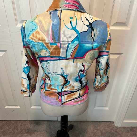 Bellisma size S Colorful Abstract Button-Up Jacket - Picture 10 of 16